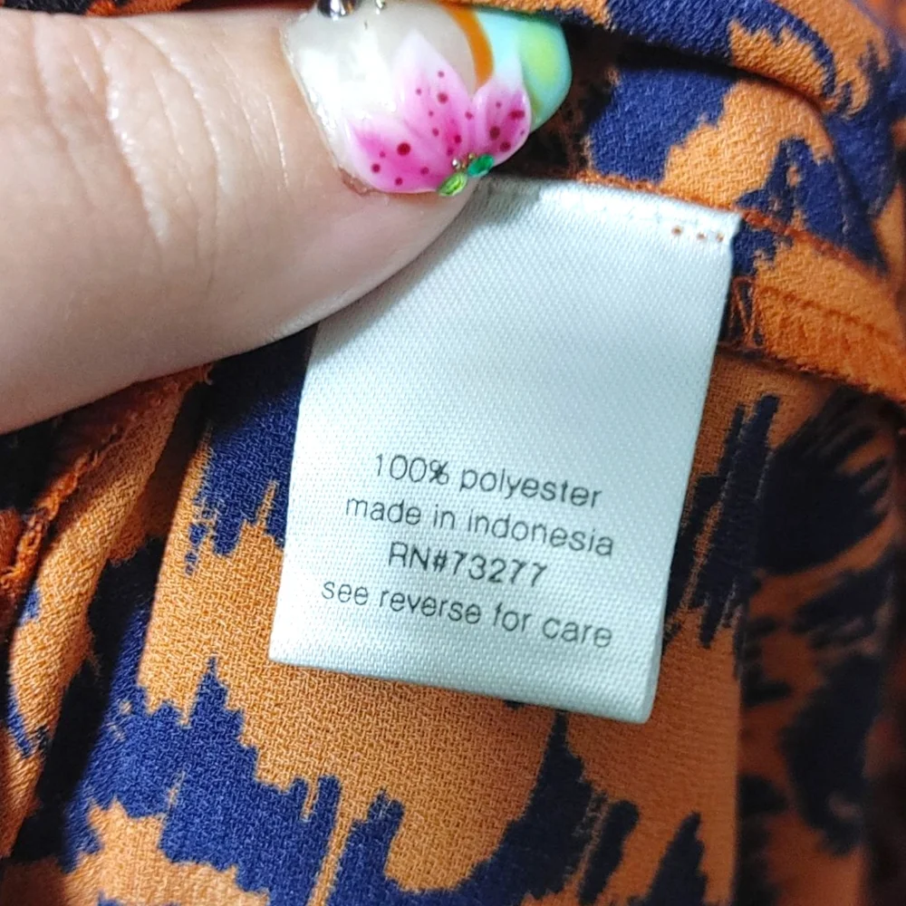 Elizabeth and James Vibrant Orange Purple Graphic Striped Dress Women's Size XXL - Picture 10 of 11